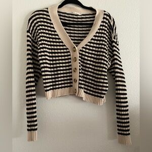 Altar D State Cardigan Cropped Striped Xs/S Preppy Classic